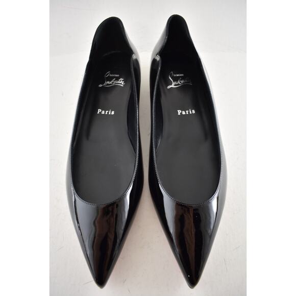 Christian Louboutin Hot Chickita Flat Black Patent Leather Ballet Ballerina 41 - Picture 5 of 12